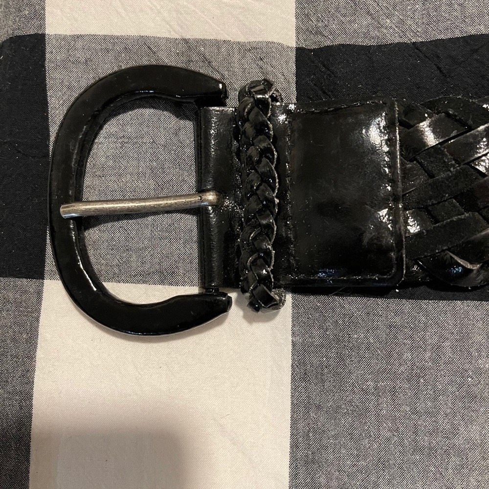 Braided Infinity Belt- textured shine and matte 
Genuine leather infinity size